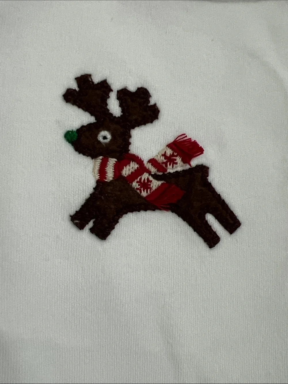 OshKosh B'gosh | White Long-Sleeve Bodysuit with Reindeer Applique Size 0-3M